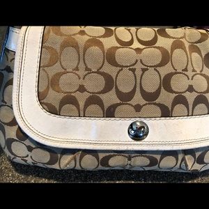 Coach classic logo cream, tan and shoulder bag